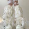 Women's Furry Leg Warmers Plush Fuzzy Boot Covers Toppers for Winter Fashion Costume Parties Thermal Leg Gaiters Socks