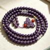 8mm Purple Qi Dong Lai Incense Bead Bracelet with Butterfly Pendant