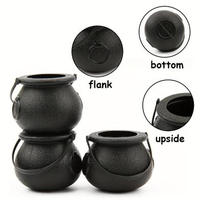 6pcs Mini Cauldron Kettles, Halloween Black Cauldrons, Novelty Kettles, Witches Cauldron, Party Favors - (non-food Contact)