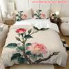 Pillowcase Quilt Cover Three-Piece Set,Elegant Meticulous Powder Rose Pattern,Skin-Friendly And Breathable,Machine Washable