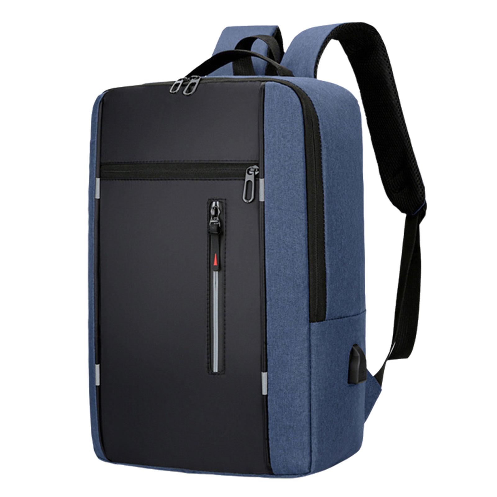 

Рюкзак большой вместимости для женщин и мужчин, рюкзак для ноутбука с портом для USB-зарядки, дорожный рюкзак, рюкзак из ткани Оксфорд синий