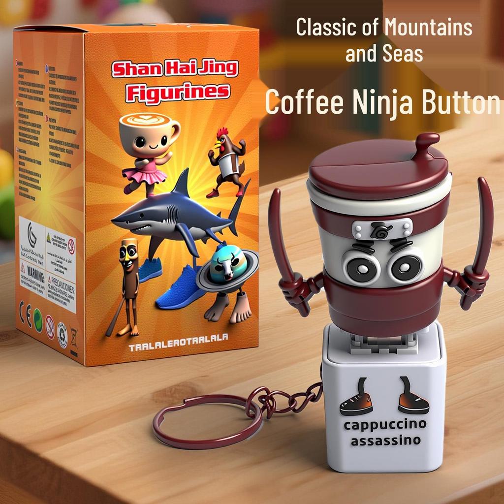 Shan Hai Jing Stickman Voice Flashing Keychain: Decompression Toy Blind Box