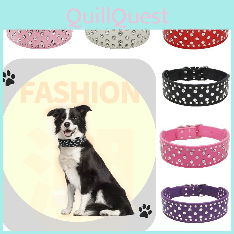 Stylish And Adjustable Pet Collar Necklace With Mushroom Rivets Pu Material