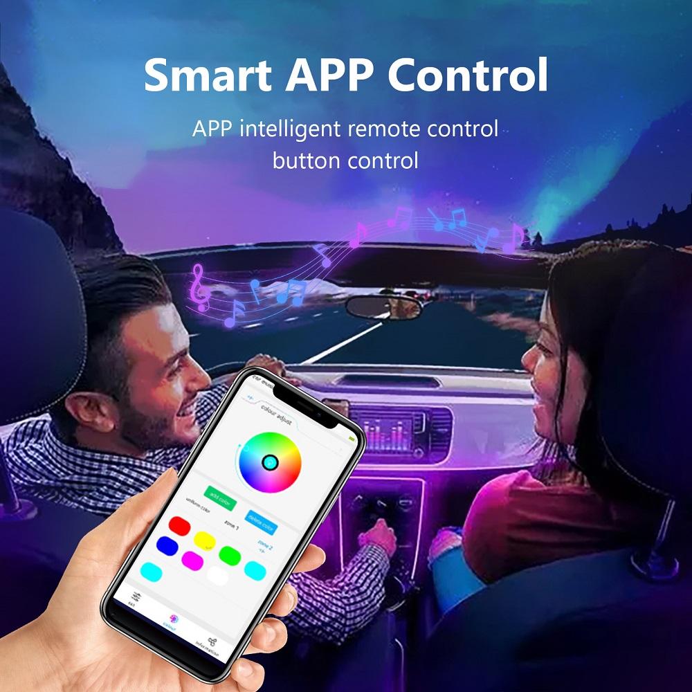 18 In1 Universal Symphony Car Ambient Lights 64 RGB Car Interior Acrylic Light Guide Fiber Optic Car Decoration Atmosphere Light