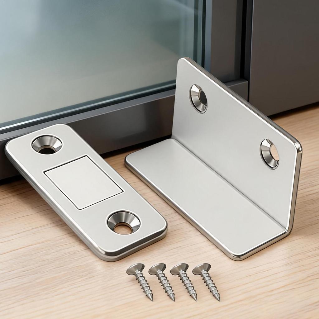 Door Magnetic Catch Ultra Thin Invisible 2 Pieces Self Adhesive Door Magnets Catch for Cabinet Doors Office Drawers Storage