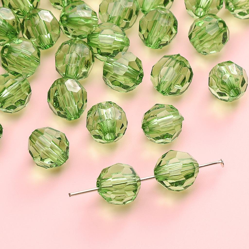 Handmade Beads Diamond-shaped Faceted Beads Acrylic Transparent Irregular Faceted Round Beads Beads DIY Bracelet Cell Phone Chain Jewelry Loose Beads