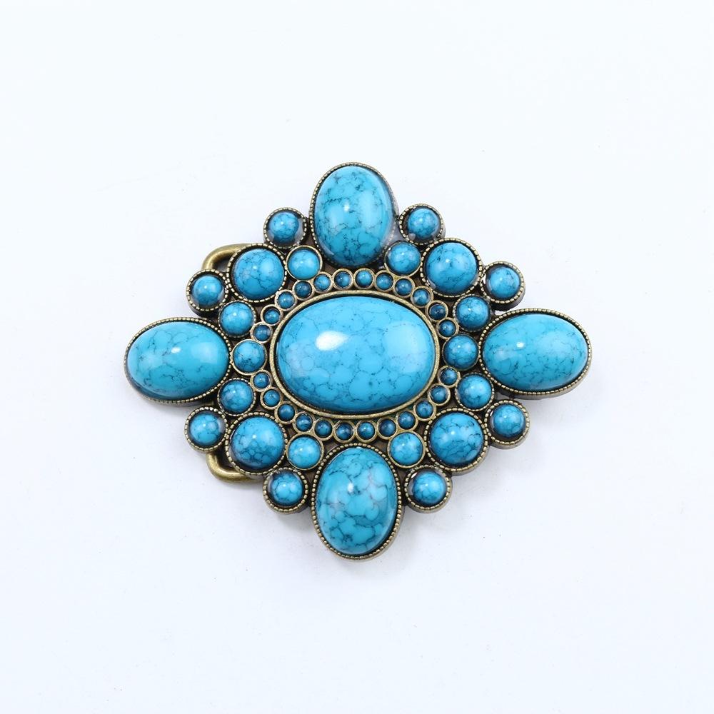 

Zinc Western Denim Belt Buckle Bohemian Turquoise Large Board Buckle Vintage Belt Buckle Head
