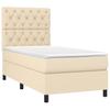 Box Spring Bed with Mattress Cream 80 X 200 Cm Fabric