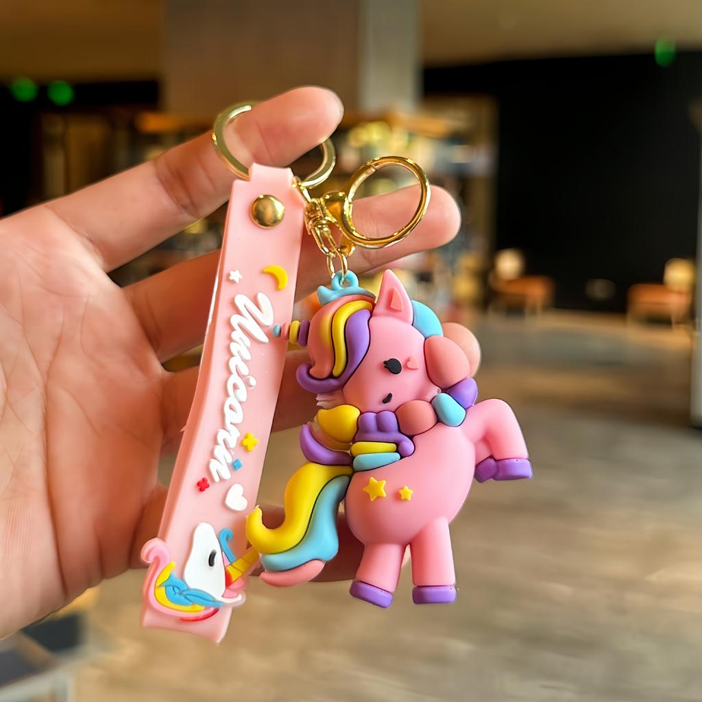 Colorful Horse Cartoon Colorful Unicorn Keychain Pendant Exquisite Girls Backpack Keychain Cute Pendant