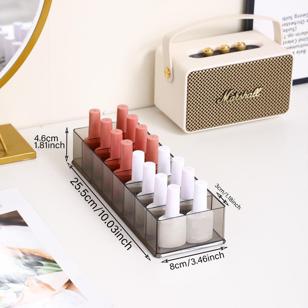 

1pc translucent black 8 grid nail polish storage box desktop cosmetics lipstick storage box drawer type cosmetic bag organizer прозрачный черный