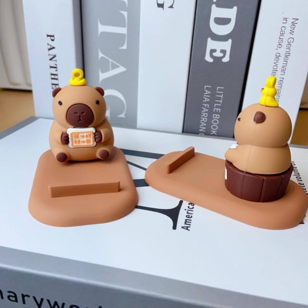 

ПВХ кукла капибара держатель телефона фигурка модель капибара кронштейн для сотового телефона настольные украшения