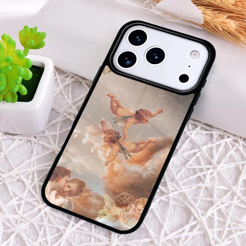 Cartoon Angel Baby Printing Phone Case for iPhone 17 Air 16 15 11 12 14 13 Pro Max Shockproof Cover