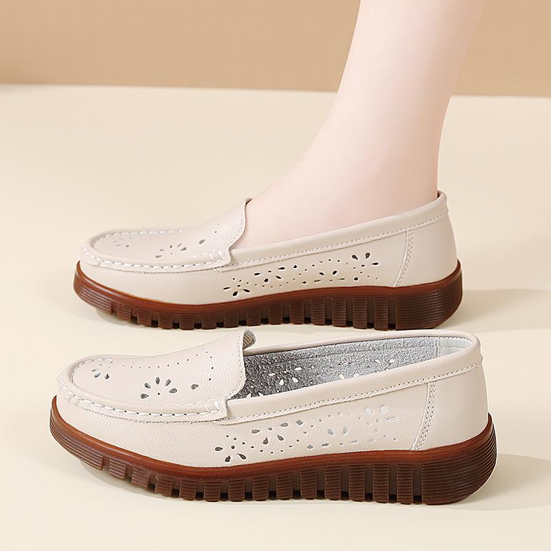 Women's Summer Loafers Leather Driving Moccasins Comfort Flats Casual Slip On Plus Size Shoes for Girl