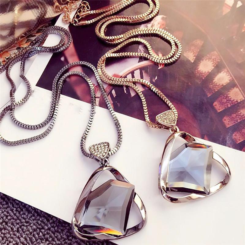 Geometry Pendant Necklace Sweater Long Chain Necklace Jewelry