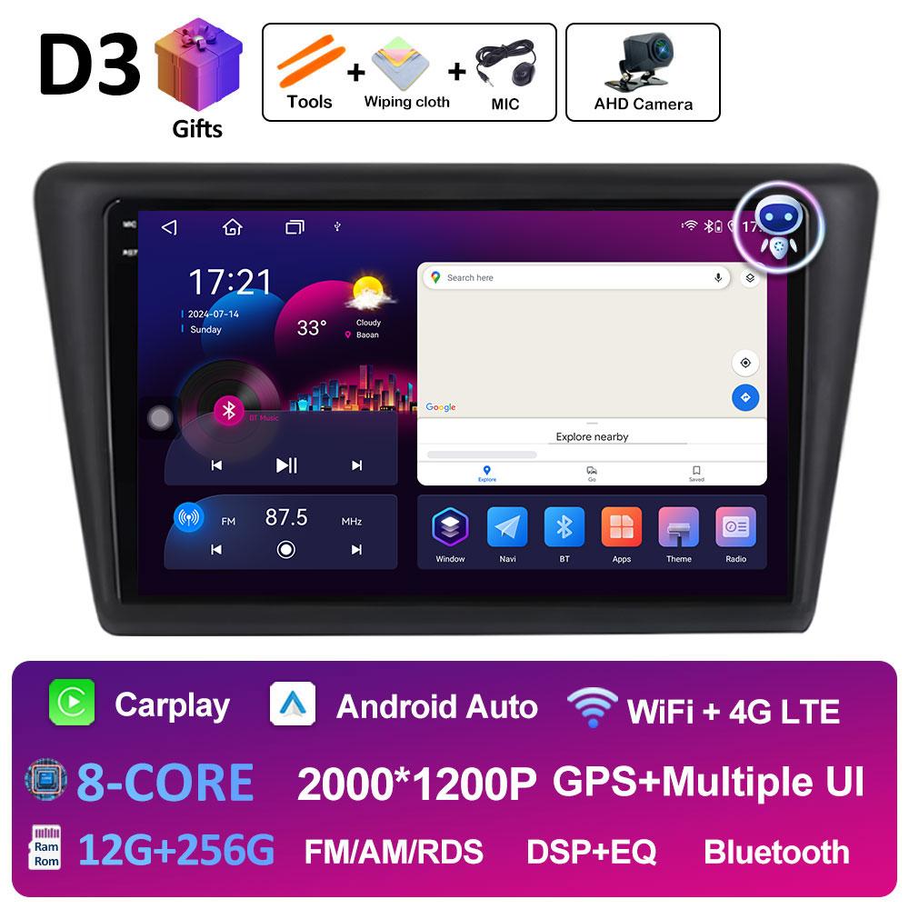 Android Auto pentru VW Skoda Rapid 2013 2014 2015 2016 2017 2018 2019 Seat Toledo 2015 - 2018 Wireless Carplay QLED Ecran IPS WIFI