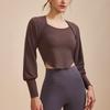 Womens Long Sleeve Yoga Top Tight Fit Moisture Wicking Workout Shirt Running Fitness Gym
