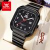 OPK 6040 Square Man Watch Original Steel Strap Waterproof Quartz Wrist Watches for Men Classic Digital Dial Simple Men's Watches