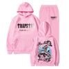 Womens Plush Long Sleeved Loose Fitting Pullover With Letter Print And Rope Hoodie Two Piece