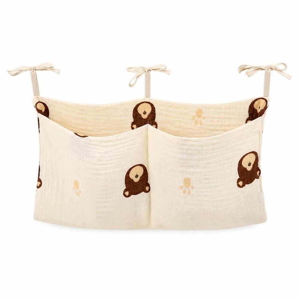 2 Pockets Diaper Storage Bag Portable Baby Bedside Bag New Crib Hanging Storage Bag  Infant Room