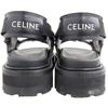 CELINE BULKY Leather and Fabric Sandals, Women's, Black, Size 38 1/2, RM1201 shoes 38 1/2 blackUsed