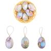 6pcs Foam Painted Easter Eggs Pendant with Basket Butterfly Egg Hanging Ornament  Home Decoration