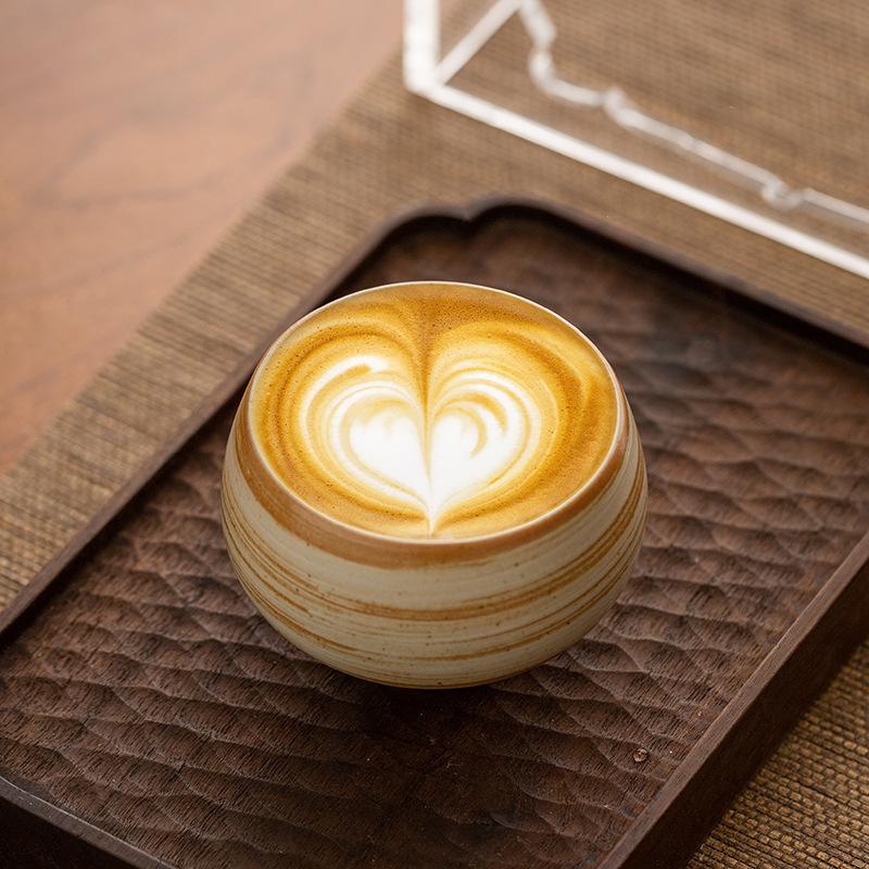 Medieval espresso cup niche design sense Japanese retro coarse pottery handmade wabi cup ceramic afternoon teacup 65-155ml