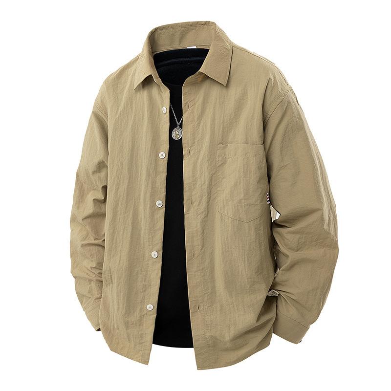 

Новая весенне-осенняя модная мужская рубашка, японская повседневная универсальная свободная рубашка с длинным рукавом, куртка для мужчин 3XL