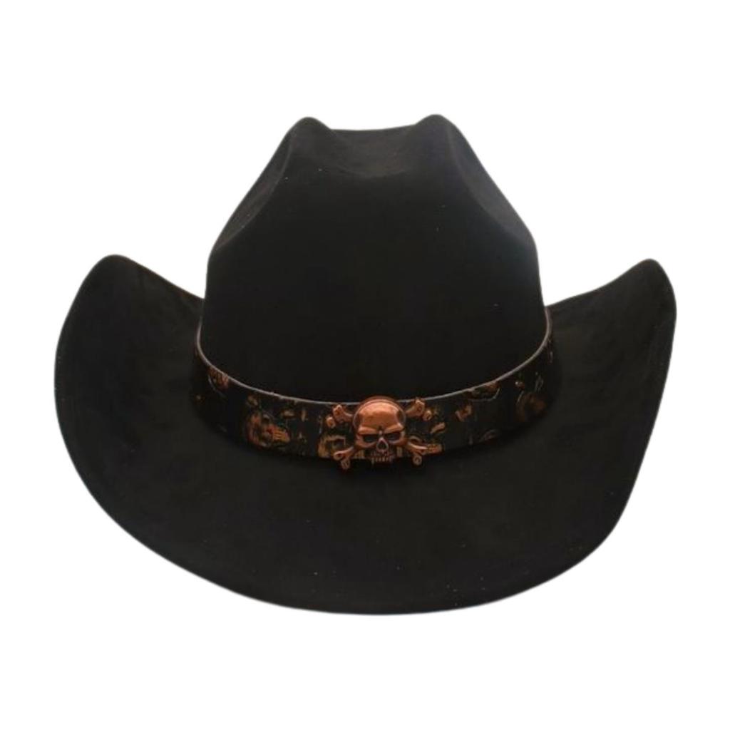 Foreign Trade  Tourism Top Hat Niche Western Cowboy Hat Niche Ethnic Style Skull Stage Dance Performance Hat