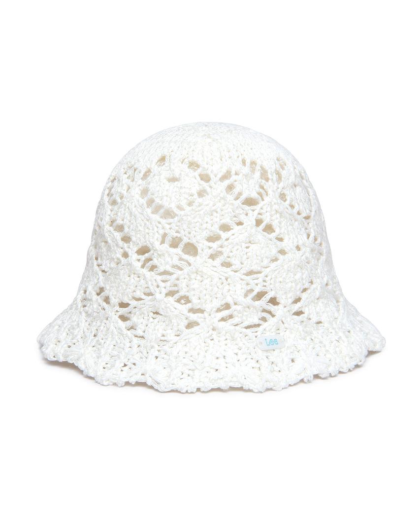 LEE Solid Cotton Lace Knit Hat Ivory