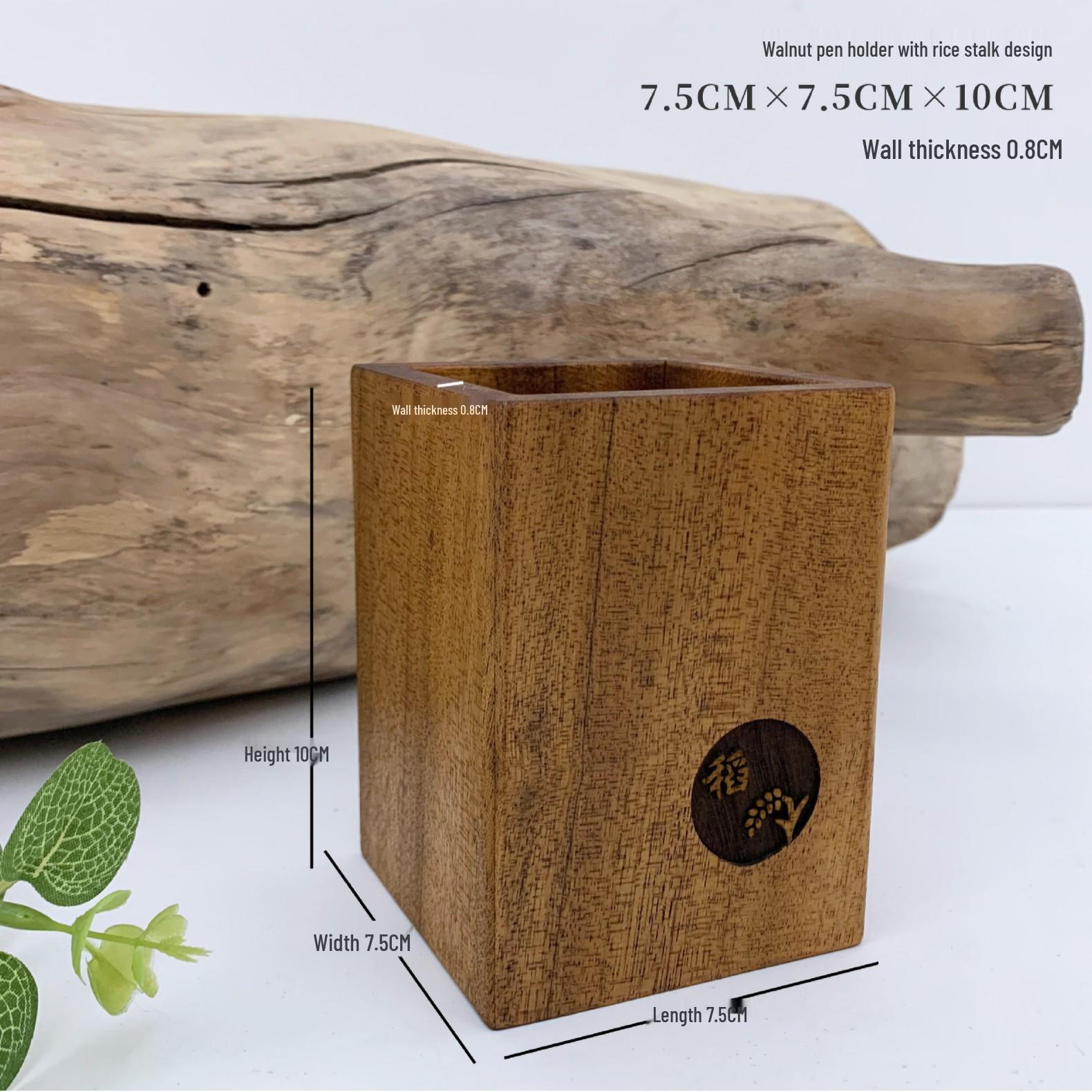 Retro Wooden Pen & Makeup Organizer: Creative, Multifunctional Desktop Storage Box for Office and Home.