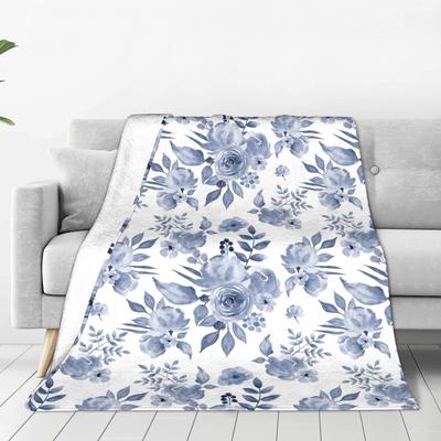 Hamptons Style Floral Design Blankets Super Soft Flannel Sofa Throw Blanket for Home Bedroom Office Throws Bedspread Quilt