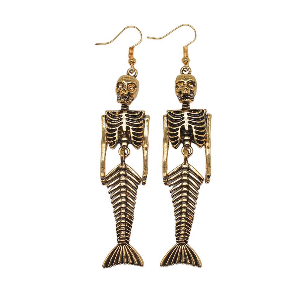Halloween Charm Dangle Earrings Gothic Crescent Drop Earrings Dark Witchy Occult Jewelry