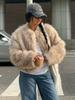 European and American fur jacket imitation fox hair fashionable winter clothing thickened warm long-sleeved short cardigan fur jacket