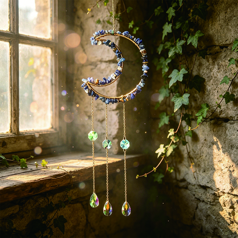 Natürlicher 7-Chakra Lebensbaum Edelstein Heilung Rohe Kristallsteine Wand Fenster Auto Hängendes Ornament für Yoga