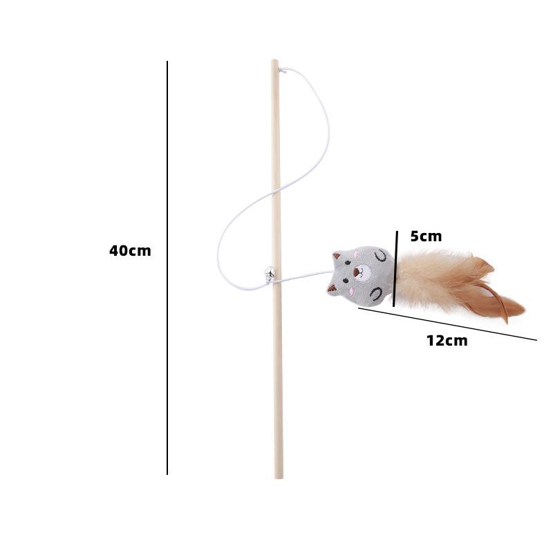 

Cat Wand Toy Set, Interactive Cat Teaser Wands with Cute mouse Designs, Equipped with Bells to Captivate Your Cat’s Attention серый