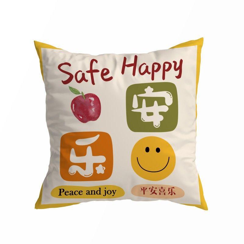 Ins Creative Text Pillow Peace and Joy Modern Minimalist Living Room Sofa Pillow New House Model Room Decoration
