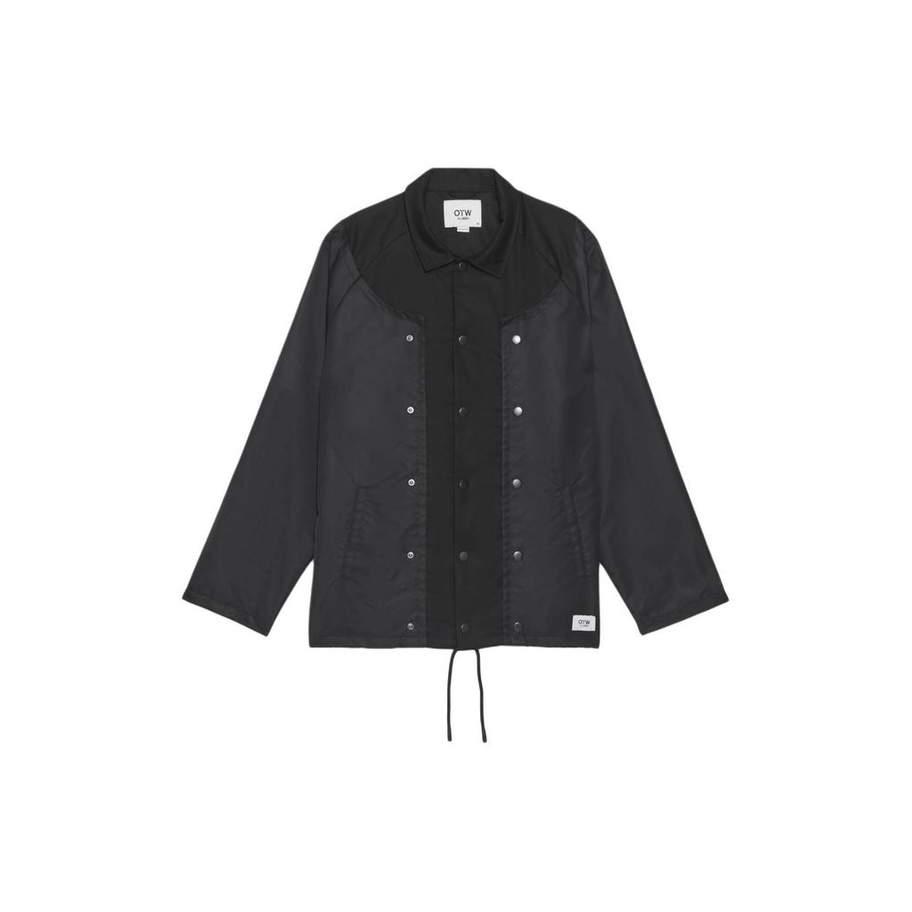 Vans OTW SS24 Solid Color Polo Hem Drawstring Long Sleeve Jacket Unisex Jacket Black VN000GBXBLK