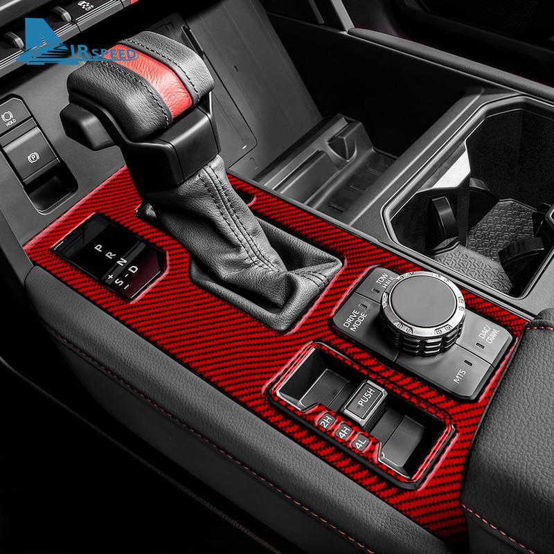 Für Toyota Tundra 2024 Echte Weiche Kohlefaser Auto Schalthebel Panel Rahmen Aufkleber Innenausstattung LHD Zubehör