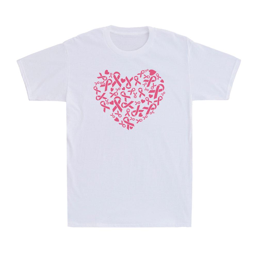 Breast Cancer Awareness Pink Ribbon Heart October Breast Cancer Month T-Shirt XXL