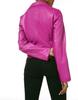 Women's Jacket Pink Handmade Leather Lambskin Stylish Casual Fashionable Motorcycle Wear