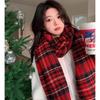 Red Atmosphere Scarf Women Winter New Year Gifts Korean Version of Classic Plaid Student Couple Warm Scarf Tide