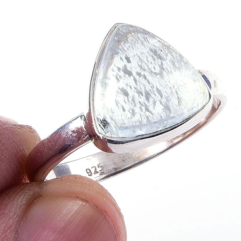 

Natural Aquamarine Gemstone Handmade 925 Solid Sterling Silver Ring Size 10 D9d02