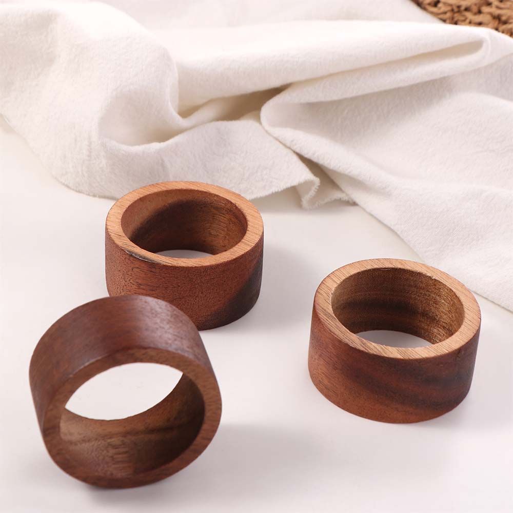 3PCS Wood Wooden Napkin Rings Versatile Table Napkin Holder Simple Napkin Buckle  Home