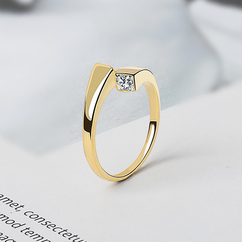 Tancise Classic 925 Sterling Silver  Zircon Ring Ladies Jewelry Wedding Promise Party Gift