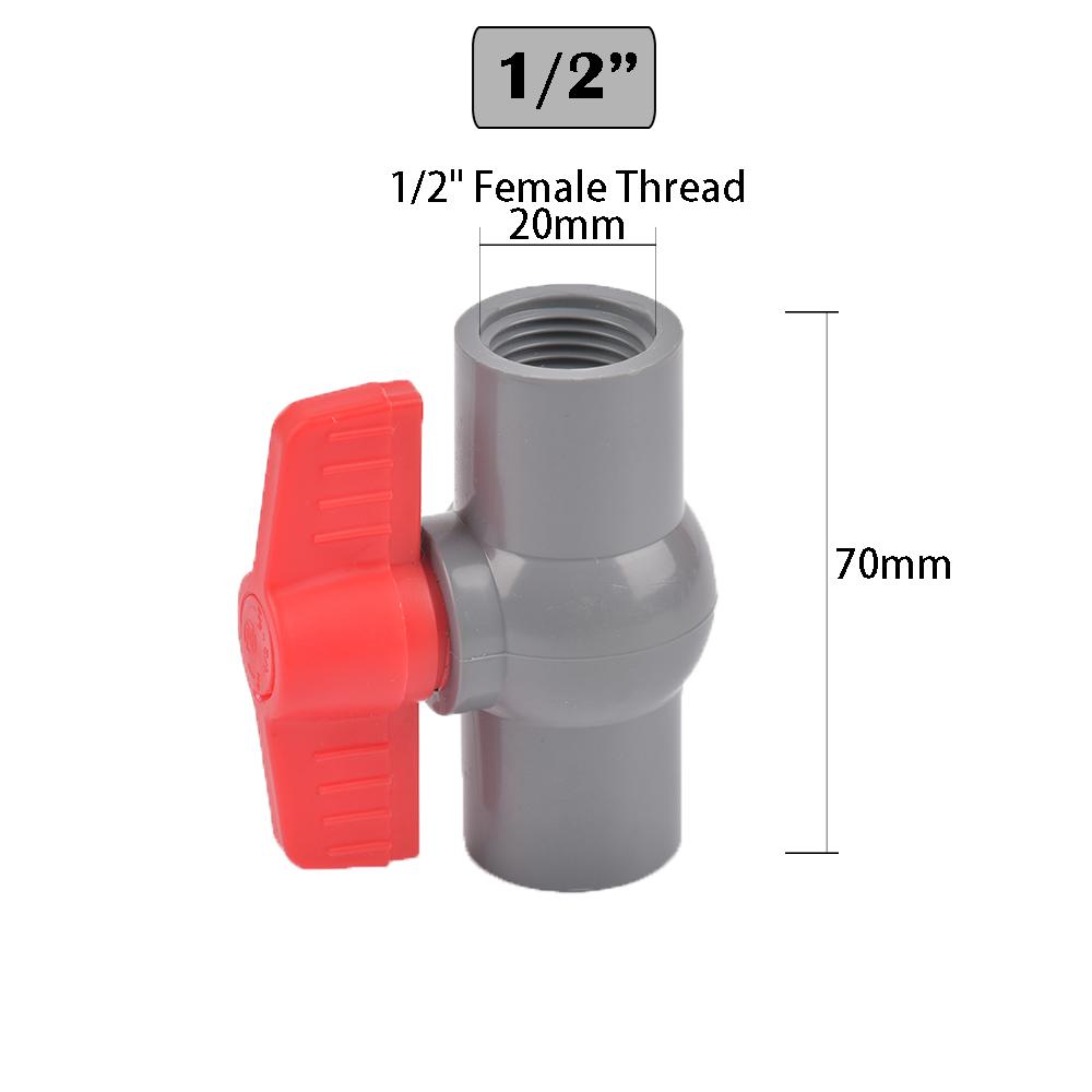 

20/25/32/40/50mm Thread and Socket Type Pipe PVC Valve Agriculture Garden Irrigation Fittings 1Pc