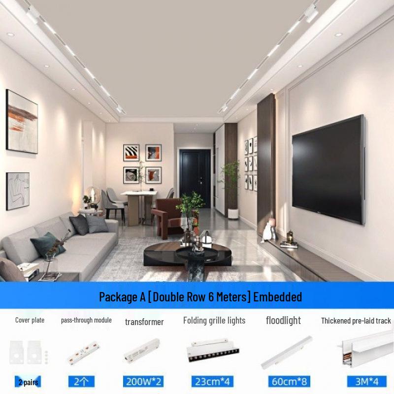 Pure White Recessed & Surface Mounted Magnetic Track Light - LED, No False Ceiling Needed