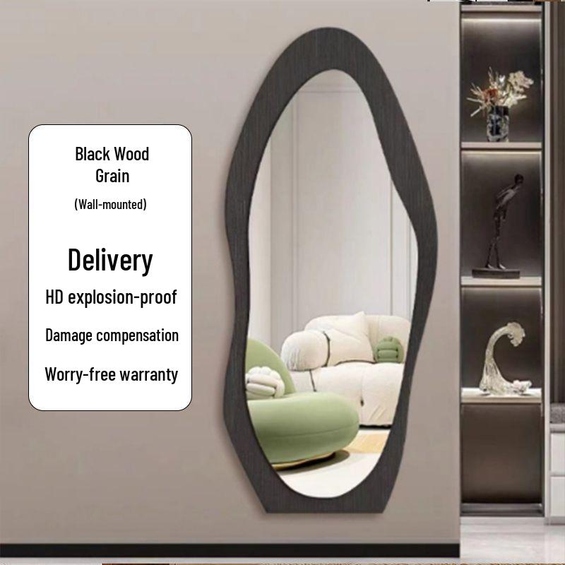 Ethnic Style Irregular Wall-Mounted Full-Length Floor Mirror for Indoor Use