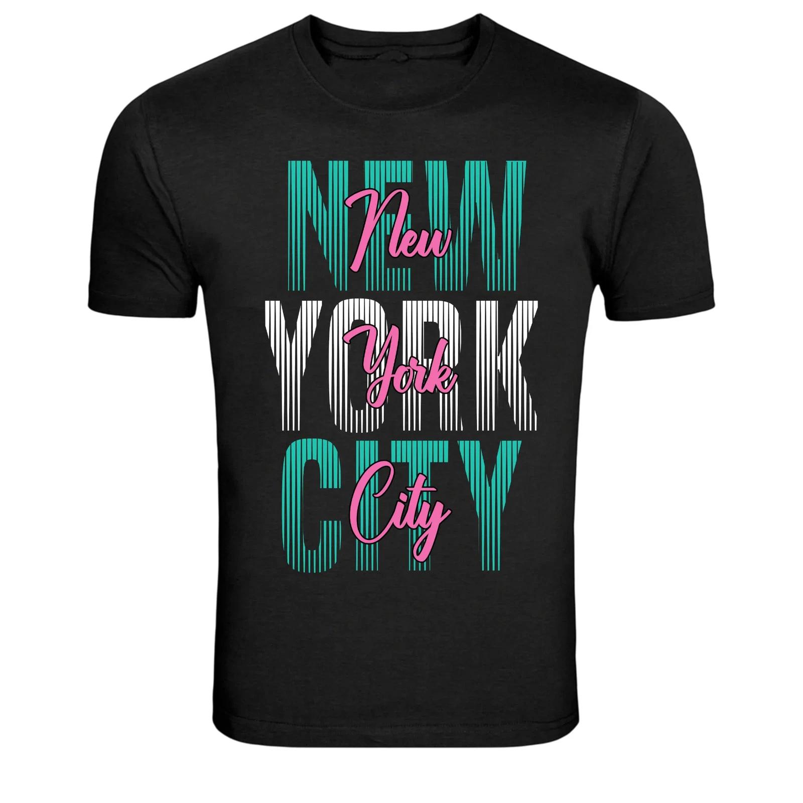 New York City Retro Typography Urban Graphic T-Shirt L
