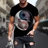 Summer Men's 3D Digital Printed Yin-yang Bagua Men's Earth Short Sleeved T-shirt