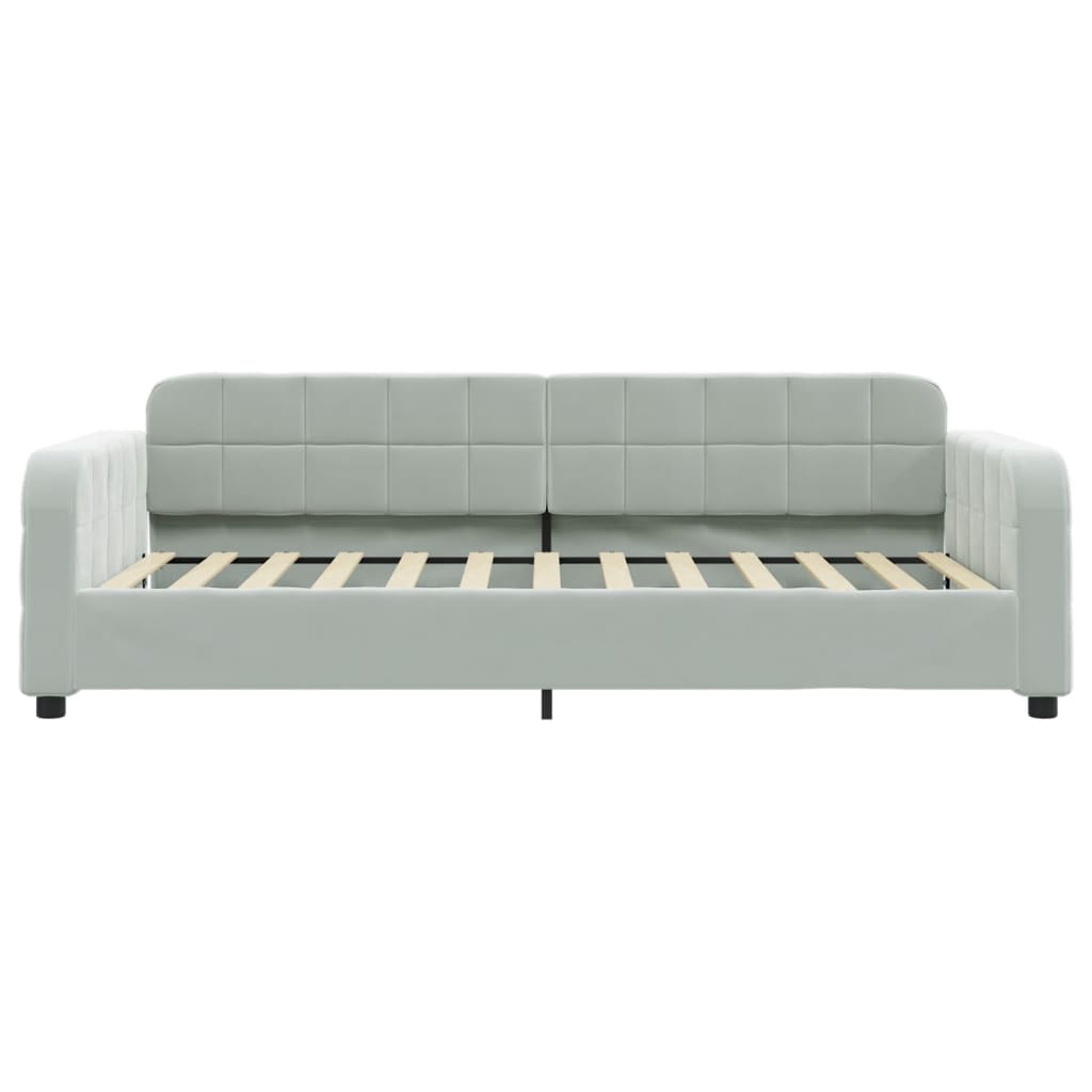 Vidaxl Sofa with Sleeping Function, Light Gray, 100X200 Cm, Upholstered In Velvet